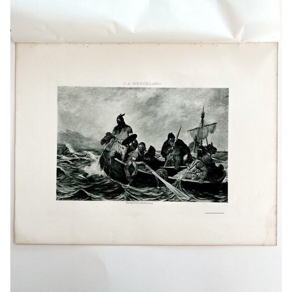 Norse Viking Leif Ericson Coast Of Vineland Photo Gravure Victorian 1894 DWS11 - Picture 2 of 3